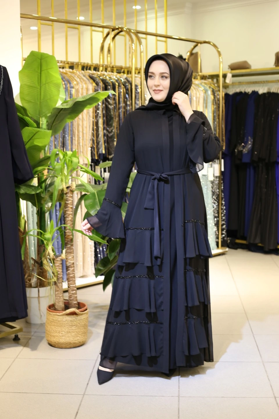 ŞİFON ABAYA TAKIM 7094 KOD