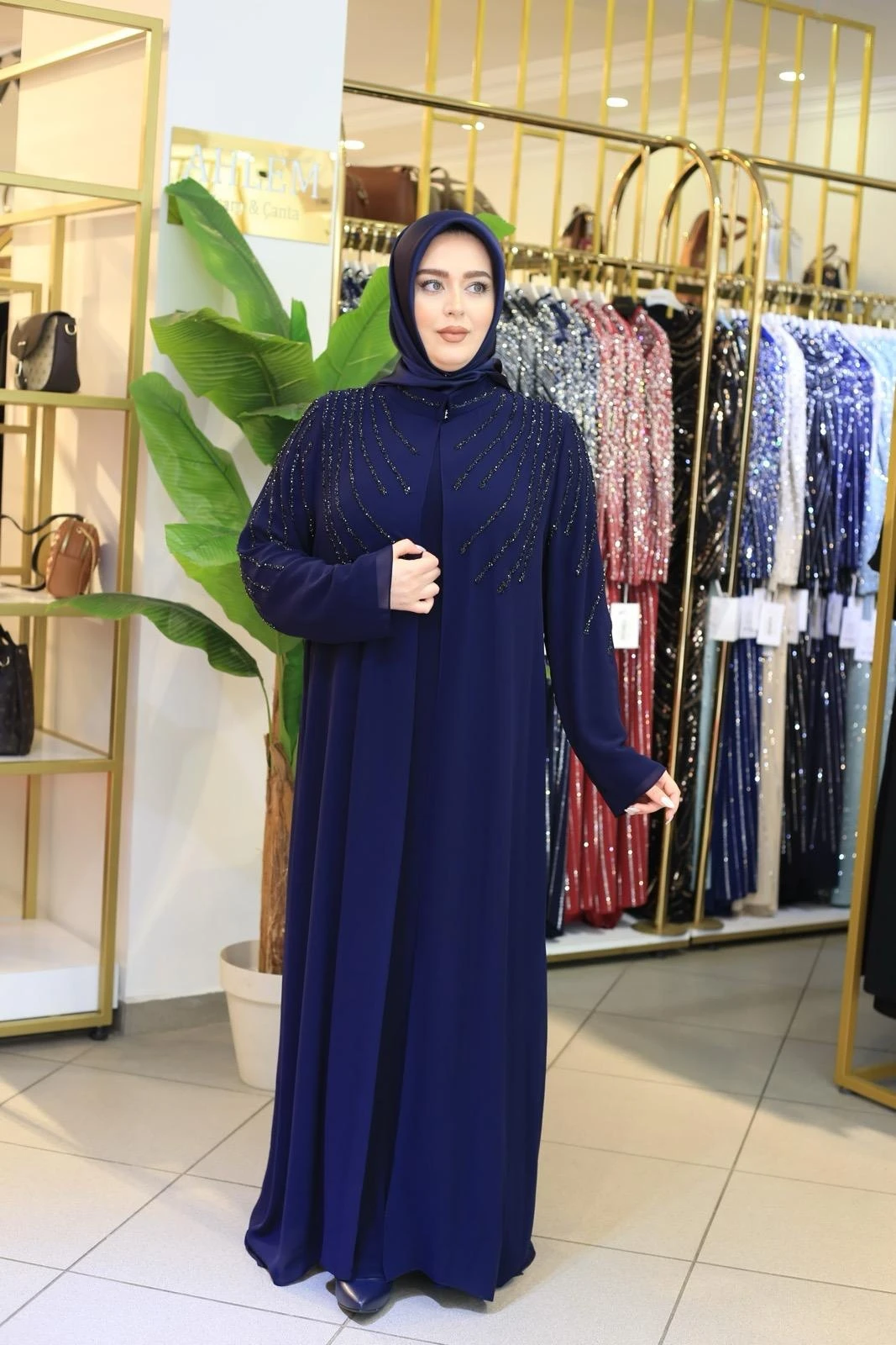 ŞERİT TAŞLI ABAYA TAKIM 803 KOD