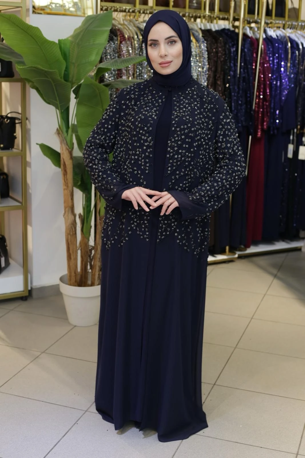 TAŞ BASKILI ABAYA TAKIM BEY805 KOD