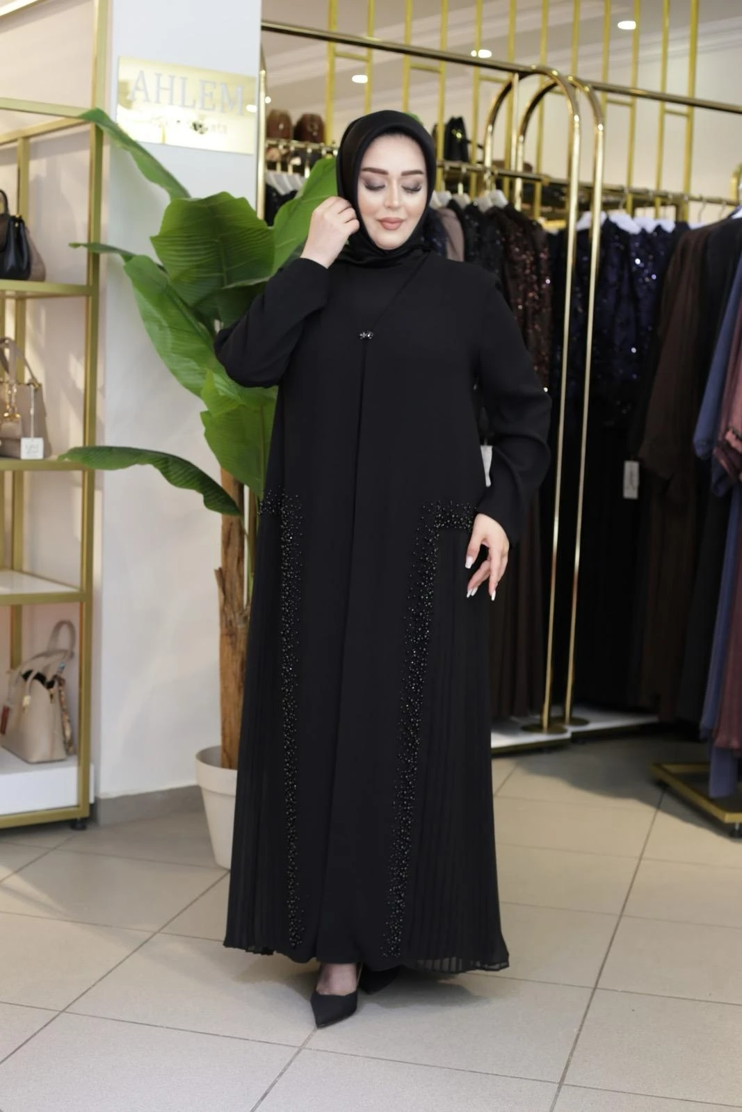PİLELİ ABAYA TAKIM 6002 KOD