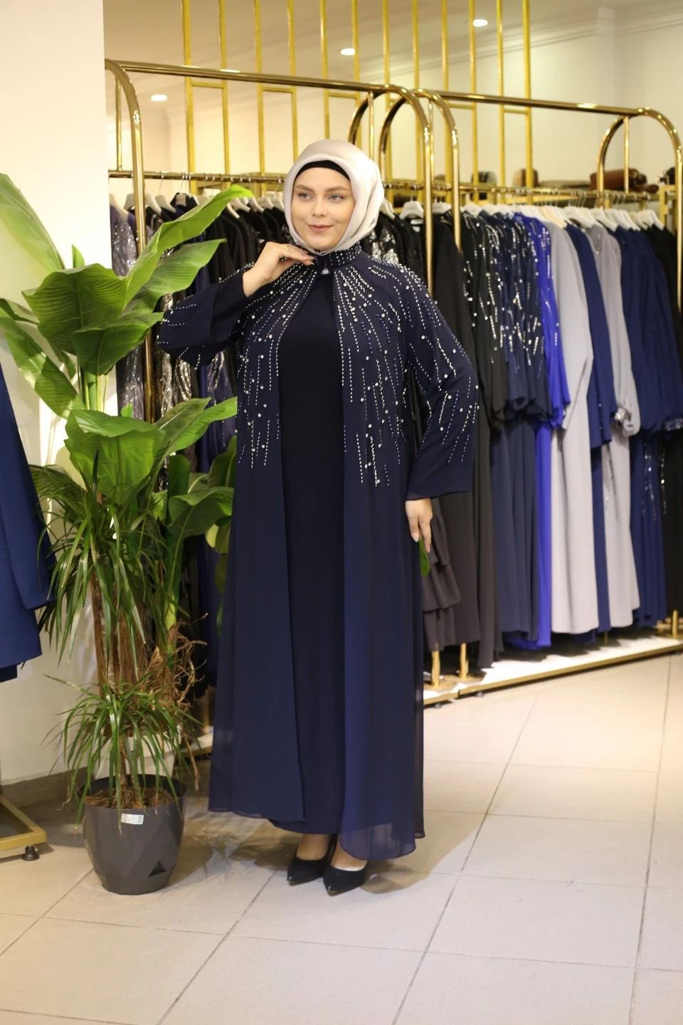 DÖKME TAŞLI ABAYA TAKIM 4615 KOD